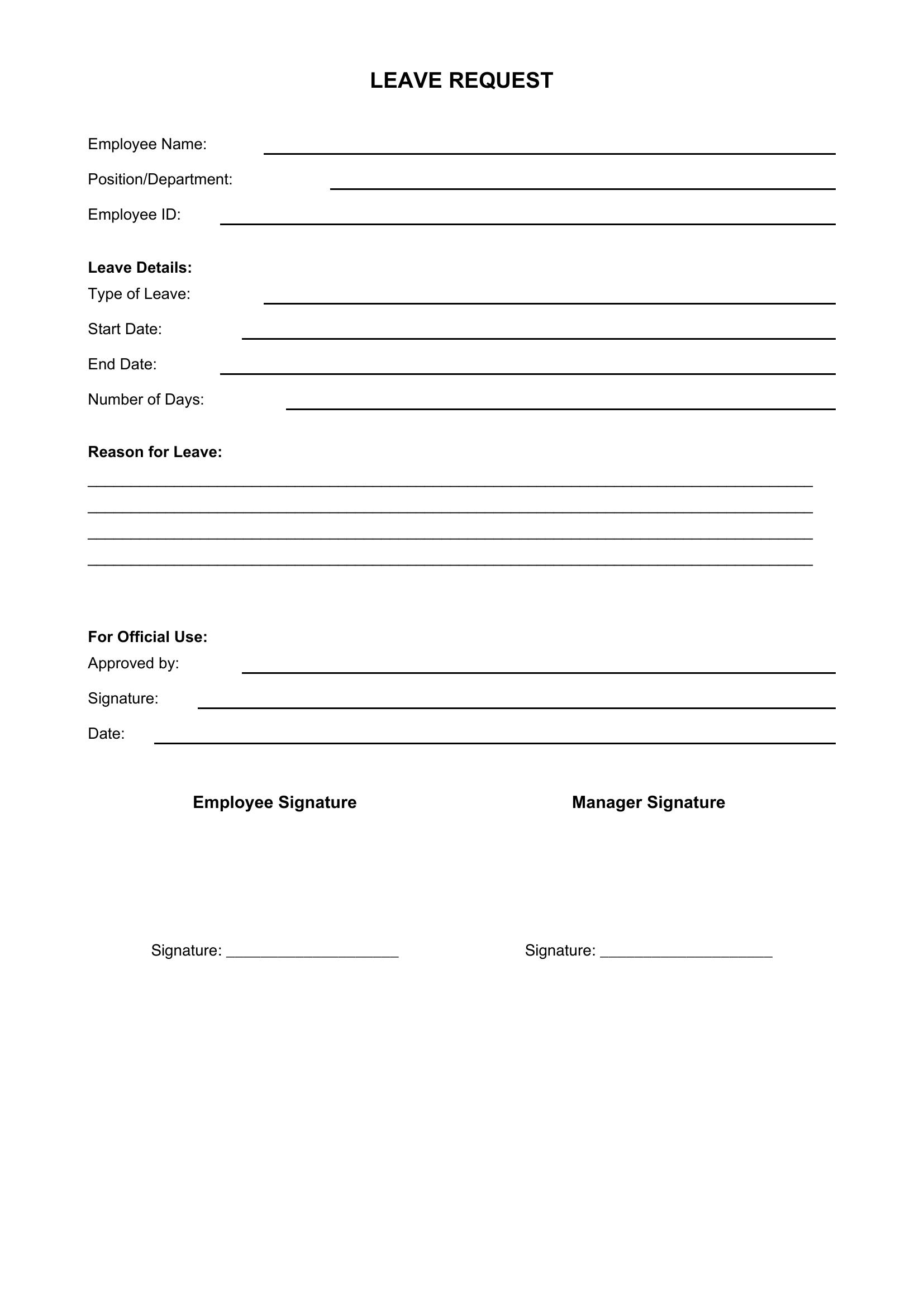 Wniosek O Urlop Po Angielsku